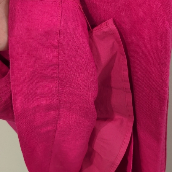 J Crew 100% Linen Dress Sleeveless Pink Lined Button Back size XS - Picture 8 of 12